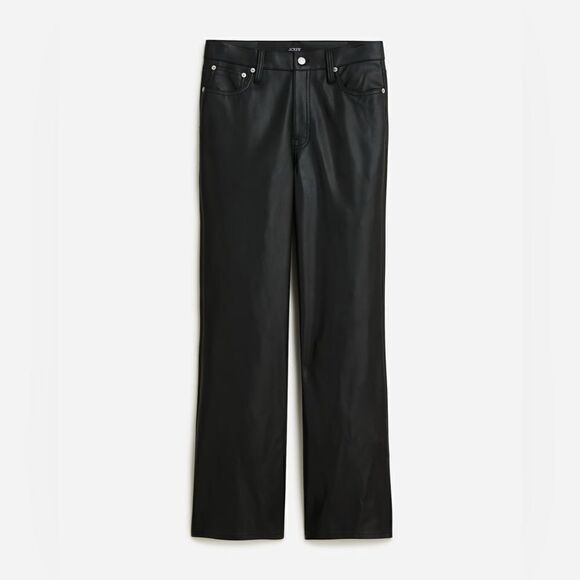 J Crew Faux Leather Slim Wide Leg Pants NWT - Picture 2 of 7
